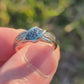 10k Blue Diamond Pave Encrusted Band. BLUE diamond pave band ring. Sz7.25 st (81)