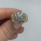 14k Diamond Cluster HIS/HER Set Ring. Waterfall diamond. 1.22ctw diamonds.