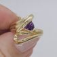 Trilliant Amethyst 10k Gold ring. 10k Triangular Amethyst in a Bypass Ring.