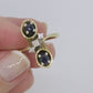 14k Sapphire Diamond Bypass ring. 14k Sapphire Flower Cones Vine cluster ring