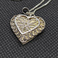 Vintage 925 Sterling Silver Filigree Heart and Box Chain Pendant and Necklace. Sterling Silver Necklace. Braided Heart.