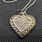 Vintage 925 Sterling Silver Filigree Heart and Box Chain Pendant and Necklace. Sterling Silver Necklace. Braided Heart.