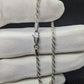 Sterling Silver 925 6.75in and 3.8mm Rope Bracelet Made in Italy.