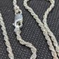 Necklace. Vintage Sterling Silver 925 Rope Chain Necklace 2mm and 16in length