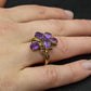 Oval Amethyst cluster ring. 14k Yellow gold Amethyst Cluster ring