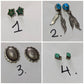 Vintage Southwestern Navajo Sterling Silver Earrings. Turquoise or Onyx earrings.