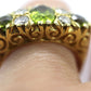 18k Large Peridot and Diamond Ring. Made in UK 1976. 6.4grams with 0.40ctw in diamonds