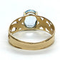 Oval Aquamarine Topaz Solitaire. 10k Filigree ring.