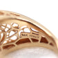 Filigree Signet Hollow ring. 14k Rose gold ring. Rose flower band. gold pinky ring Italian Golden Clef International. Rose Gold Signet Ring