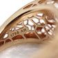 Filigree Signet Hollow ring. 14k Rose gold ring. Rose flower band. gold pinky ring Italian Golden Clef International. Rose Gold Signet Ring