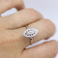 Marquise Signet Ring. Vintage 10k Flower Blossom white Gold Signet Ring. 10k White Gold Statement Ring.
