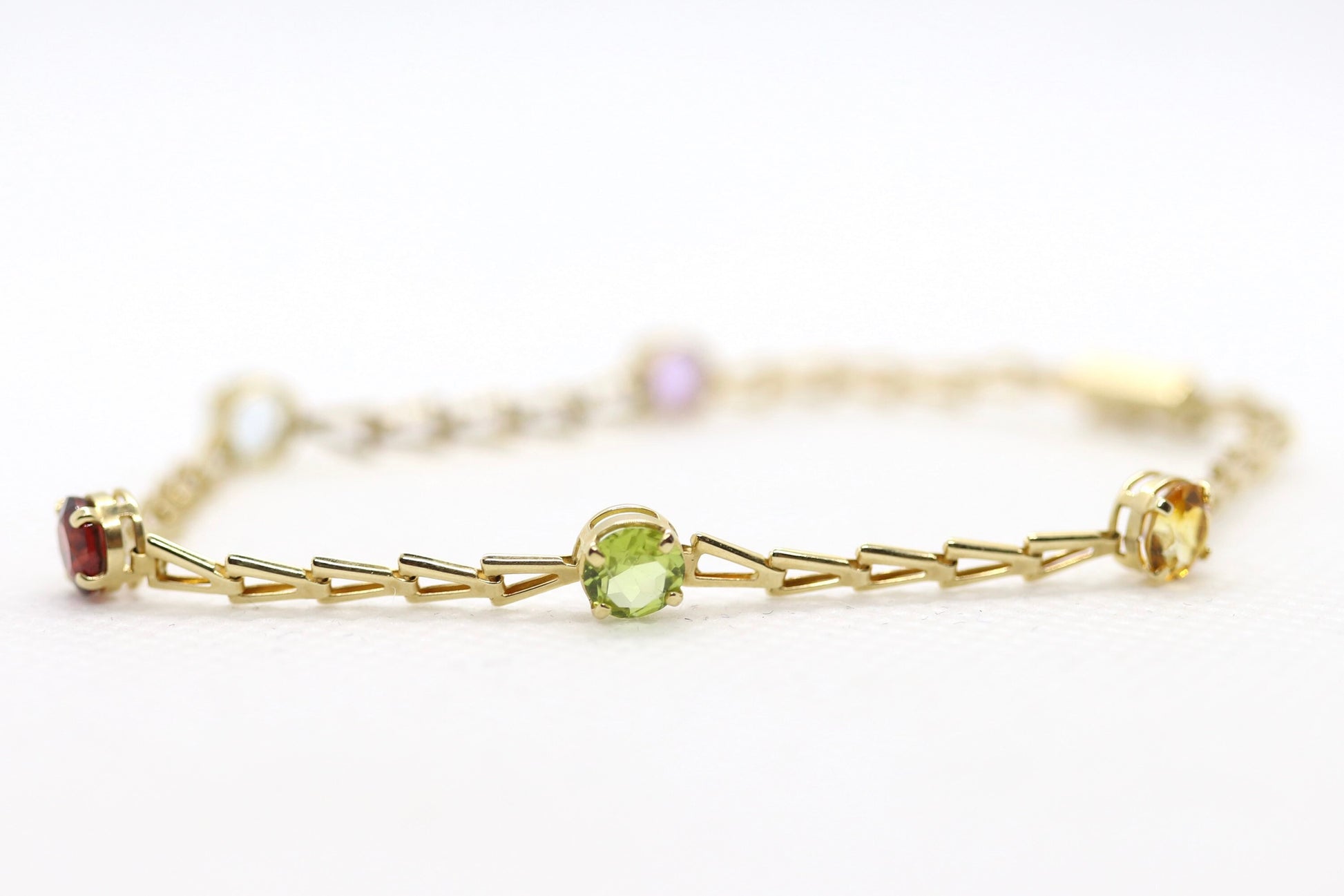 Multi-Color Gem Bracelet. 14k Chain 4 Color Bracelet. Imperial Gold Co. as advertised on QVC.