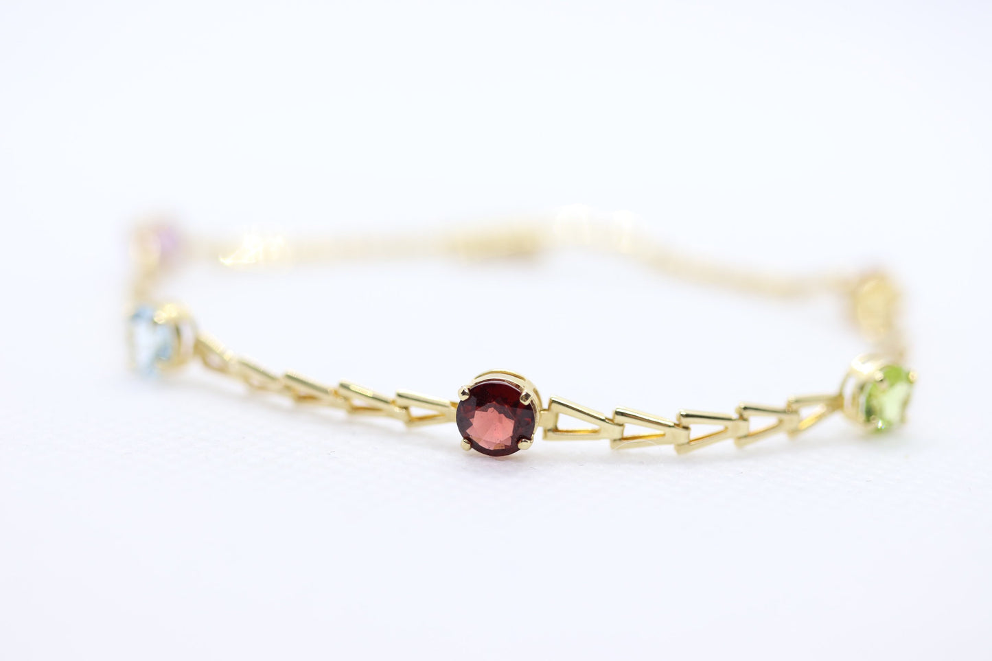 Multi-Color Gem Bracelet. 14k Chain 4 Color Bracelet. Imperial Gold Co. as advertised on QVC.