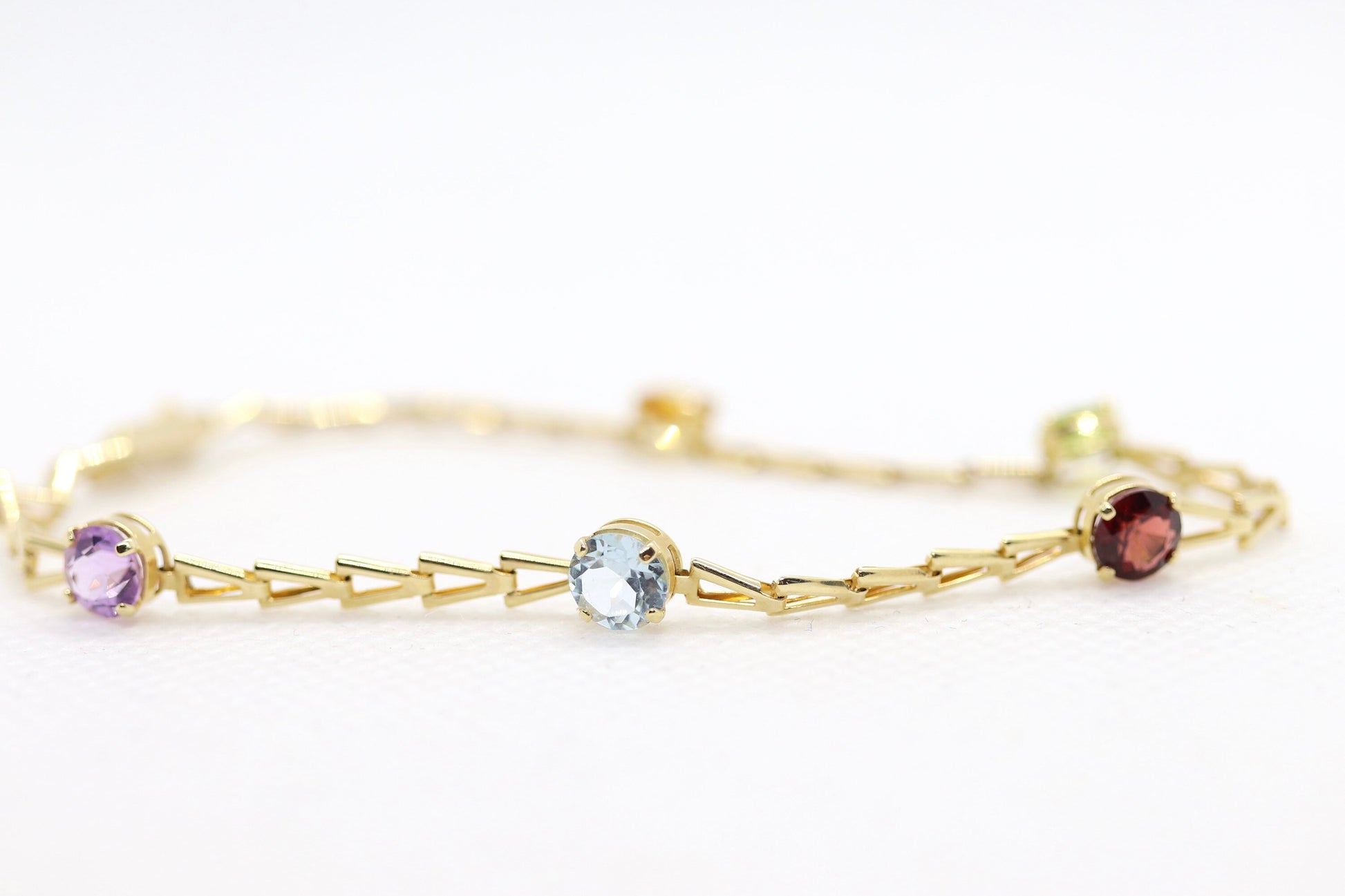 Multi-Color Gem Bracelet. 14k Chain 4 Color Bracelet. Imperial Gold Co. as advertised on QVC.