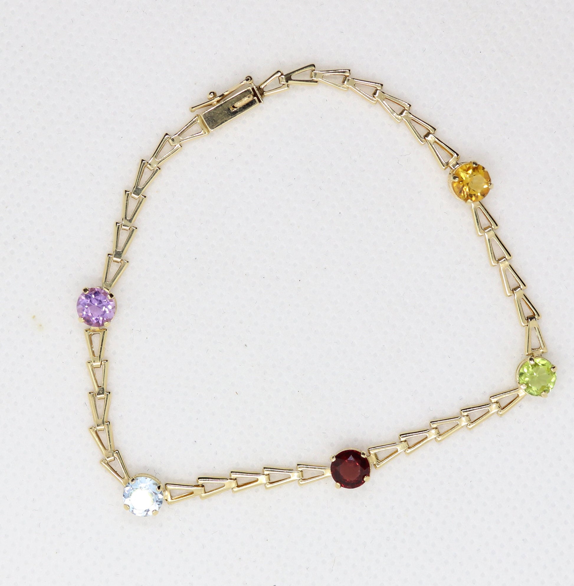 Multi-Color Gem Bracelet. 14k Chain 4 Color Bracelet. Imperial Gold Co. as advertised on QVC.