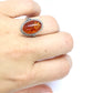 Vintage Honey Amber Cabochon 925 Sterling Silver Ring. Women sz 6.5