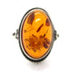 Vintage Honey Amber Cabochon 925 Sterling Silver Ring. Women sz 6.5