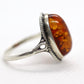 Vintage Honey Amber Cabochon 925 Sterling Silver Ring. Women sz 6.5
