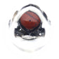Vintage - Jasper Oval Cabochon - Sterling Silver - leaf motif Ring sz 4.5 women