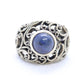 Lapis Lazuli Cabochon 925 Sterling Ring. Twisted Rope Filigree Dome band. Vintage Age.