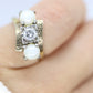 Diamond Twin Pearl ring. 14k Ever Us bypass ring.