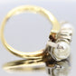 Diamond Twin Pearl ring. 14k Ever Us bypass ring.