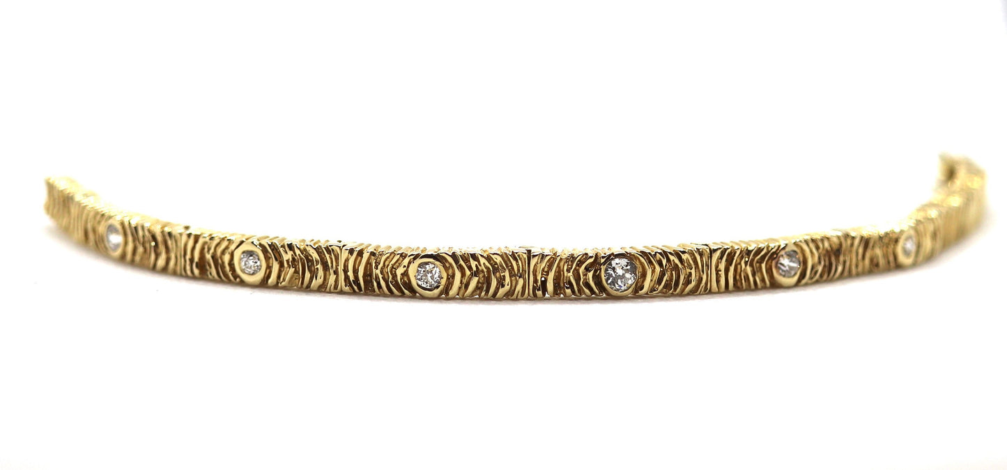 14k Yellow gold and diamond link bracelet for women. 1.5ctw and 32.8 grams