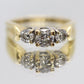 14k Diamond trio ring by Leo Schachter Co. LSC. TRILOGY 3 stone Diamond 3/4ct Ring. Engagement Ring. Solitaire ring.