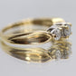 14k Diamond trio ring by Leo Schachter Co. LSC. TRILOGY 3 stone Diamond 3/4ct Ring. Engagement Ring. Solitaire ring.