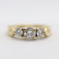 14k Diamond trio ring by Leo Schachter Co. LSC. TRILOGY 3 stone Diamond 3/4ct Ring. Engagement Ring. Solitaire ring.