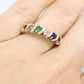 Multi-Color Gem Ring. 10k Eternity Band. Ruby Sapphire Topaz Emerald Amethyst