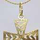 14k Cross Necklace. Open Crucifix Pendant on 14k chain