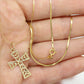 14k Cross Necklace. Open Crucifix Pendant on 14k chain