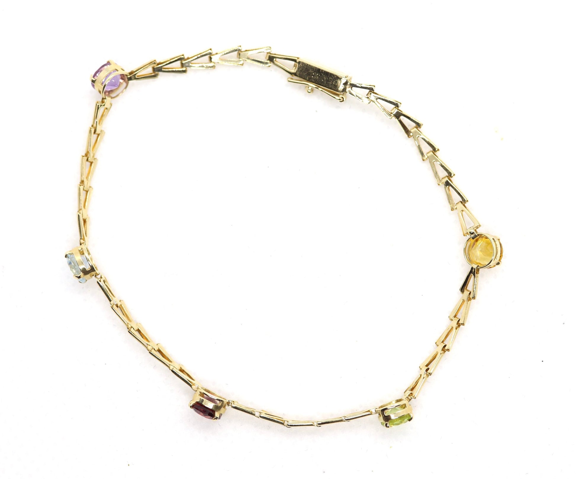 Multi-Color Gem Bracelet. 14k Chain 4 Color Bracelet. Imperial Gold Co. as advertised on QVC.