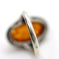 Vintage Honey Amber Cabochon 925 Sterling Silver Ring. Women sz 6.5