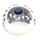 Lapis Lazuli Cabochon 925 Sterling Ring. Twisted Rope Filigree Dome band. Vintage Age.