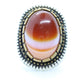 Orange Agate cabochon Sterling Silver Ring. 925 silver Statement ring. Orange Gem Ring. Sz 8