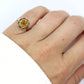 Antique Citrine Flower ring. Hand made 10k yellow gold flower Filigree ring