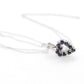 14k Open Heart Pendant. London Blue Topaz set into White Gold open heart Necklace.