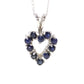 14k Open Heart Pendant. London Blue Topaz set into White Gold open heart Necklace.