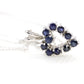 14k Open Heart Pendant. London Blue Topaz set into White Gold open heart Necklace.