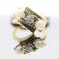 Diamond Twin Pearl ring. 14k Ever Us bypass ring.
