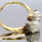 Diamond Twin Pearl ring. 14k Ever Us bypass ring.