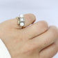Diamond Twin Pearl ring. 14k Ever Us bypass ring.