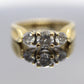 14k Diamond trio ring by Leo Schachter Co. LSC. TRILOGY 3 stone Diamond 3/4ct Ring. Engagement Ring. Solitaire ring.