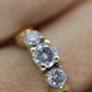 14k Diamond trio ring by Leo Schachter Co. LSC. TRILOGY 3 stone Diamond 3/4ct Ring. Engagement Ring. Solitaire ring.
