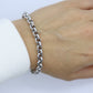 18K ROLO Chain Bracelet. PUFFED large Round Rolo chain bracelet. 18k white gold Italy OTC 6.8grams