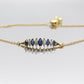 10k London Blue Topaz and Dimond Bracelet. Adjustable 10k SUN Marquise Blue Gem bracelet