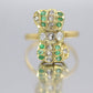22k/10k Diamond Emerald Bow Tie Ring.