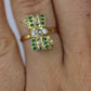 22k/10k Diamond Emerald Bow Tie Ring.